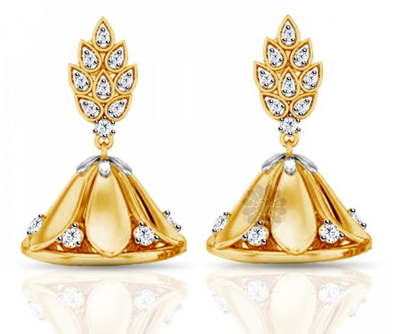 Vogue Crafts & Designs Pvt. Ltd. manufactures Gold and Diamond Jhumka Earrings at wholesale price.